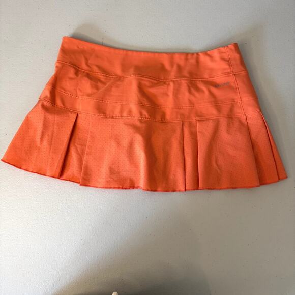 Nike Tennis Golf Skirt Dri-Fit Built-in Shorts Skort Women's Size Medium Orange - Picture 6 of 7
